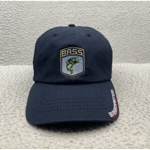 Bass Master Baseball Hat Mens Strapback OSFM Fishing Outdoors Navy Blue Dad Cap